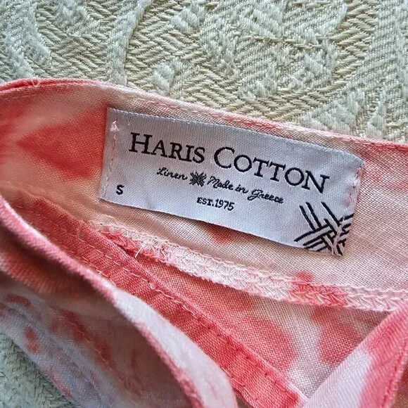 Haris Cotton Brand Dress Tie-Dye Linen Shift Sz. S Red/Pink/White Blend - Picture 7 of 13